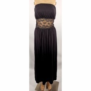 ❣ Black Maxi Dress with Lace Waist